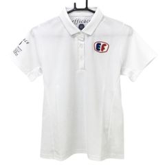 [Brand New] Efficace Short-Sleeve Polo Shirt, White x Red, Terry Cloth Patch, Sleeve Logo, Women's Golf Wear