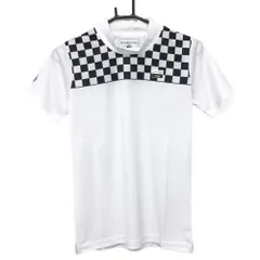 【新品】エフィカス 半袖ハイネックシャツ 白×黒 肩ブロックチェック レディース M ゴルフウェア efficaceのサムネイル