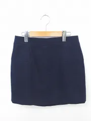 ジェイクルー J.CREW スカート 台形 ひざ丈 ウール 無地 シンプル バックファスナー 4 紺 ネイビー /TT10のサムネイル