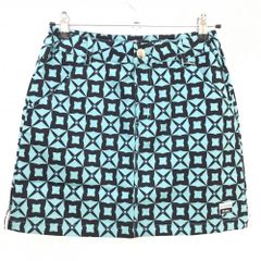 [Brand New] Efficace Blanc Skirt, Blue-Green x Black All-Over Print, Inner Shorts, Women's Golf Wear
