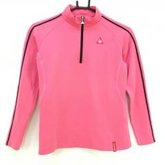 Le Coq Sportif Women's Golf Shirt, Long Sleeve High Neck, Pink x Black, Half-Zip, Slightly Brushed Lining, Some pilling on the chest and lining, snagging on sleeves and neck.