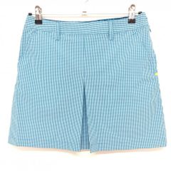 [Excellent Condition] Adidas Skirt, Light Blue x White Checkered Pattern, Back Logo Embroidery, Women's Golf Wear, adidas