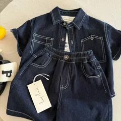 子供服 デニム セットアップ 上下セット 韓国風 キッズ 80-130cm