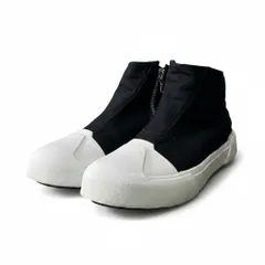 1f10 JULIUS ユリウス 17aw W TOE CUP SNEAKERS サイドジップ キャンバス 厚底 ハイカットスニーカー 597FWM1 サイズ3 ブラック ホワイト メンズ 紳士靴u02tのサムネイル