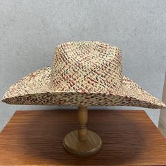 アダン葉帽子（ソフトクラウン）（ブリムポイント赤カラー） アダン葉帽子（ソフトクラウン）（ブリムポイント赤カラー） - メルカリ