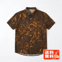総柄 半袖シャツ ブラウン系 レトロ柄 開襟シャツ 個性派 メンズ TORNADO MART風のサムネイル