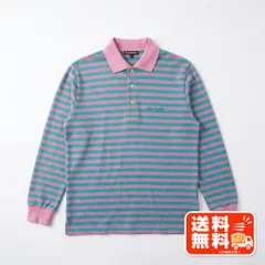 first division ボーダー ポロシャツ 長袖 ピンク グリーンのサムネイル