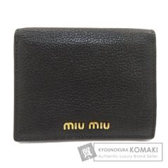 miumiu♢日本限定 16年製 三日月 L字ファスナー 本革 二つ折り財布 黒
