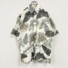 RJC　半袖シャツ/アロハシャツ　総柄　白　ホワイト　Lサイズ　古着のサムネイル