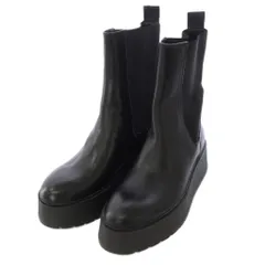 ザラ ZARA サイドゴアブーツ 厚底 レザー 36 黒 ブラック /TK