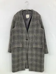 BEAMS HEART ビームスハート チェスターコート M グレー ウール・ニット ナイロン 無地 チェック柄 ロング丈 フードなし レディースのサムネイル