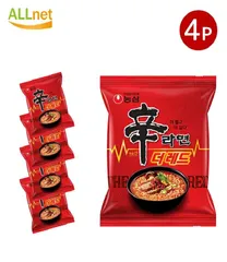 農心 辛ラーメン THE RED 125g×4袋セット 韓国食品 韓国ラーメン インスタント 辛いラーメン 激安旨い ノンシム 辛ラーメン ザレッド [より辛く、より深い味わい！！]のサムネイル