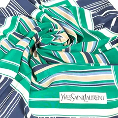 ☆Yves Saint Laurent モダンなストライプ柄 ヴィンテージ シルクスカーフのサムネイル