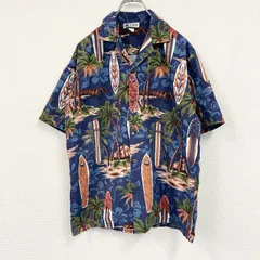 ALOHA REPUBLIC　半袖シャツ/アロハシャツ　総柄　紺　ネイビー　古着のサムネイル
