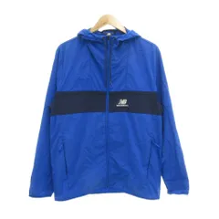ニューバランス NEW BALANCE ナイロンジャケット パーカー フーディー S 青 ブルー フード付き 長袖 切り替えデザイン /NU ■ECF005のサムネイル