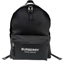 極美品□BURBERRY バーバリー 8021084 一部レザー使い ロゴプリント リュックサック デイパック ブラック メンズオススメ 保存袋付きのサムネイル