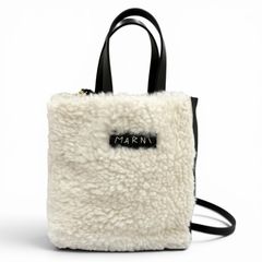 美品✨Marni マルニ MUSEO シアリングファー×レザー ショルダーバッグ 