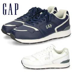ギャップ スニーカー レディース 靴 GAP GPU12638 ホワイト ネイビー 白 紺 軽量 ローカット レトロ シンプル きれいめ デイリーのサムネイル
