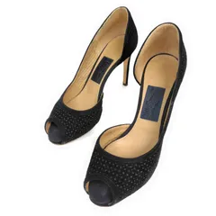 ★使用感少なめ★Salvatore Ferragamo フェラガモ パンプス 6.5C セパレート ハイヒール スエード パンチングのサムネイル