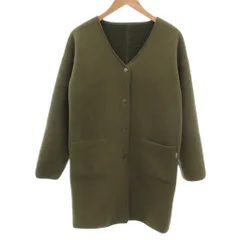 エディーバウアー EDDIE BAUER 美品 ハーフコート カーキ Vネック 長袖 ロング丈  裏地ボア  パッチポケット /MXのサムネイル