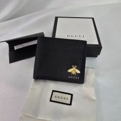 GUCCI グッチ レザー アニマリエ BEE 蜂 二つ折り財布 黒 AW52 - メルカリ