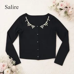 Salireサリア♡ビジュー＆パール付きカーディガン♡ブラック 日焼け防止にも！のサムネイル