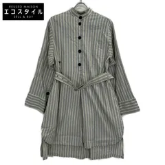 Christian Dior　クリスチャンディオール　ブルー 327R11A3157 リネンコットン ストライフ ゜シャツ　38のサムネイル