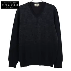 HERMES　エルメス　【美品/国内正規】グラデーション総柄 Vネック ニットセーター　XLのサムネイル