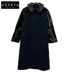 tricotCOMMEdesGARCONS　トリココムデギャルソン　19年 TE-C002 ブラック レザー 切り替え コート　Mのサムネイル