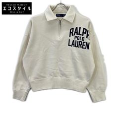 POLO RALPH LAUREN　ポロ ラルフローレン　ホワイト ロゴ フリース クオータージップ　SP