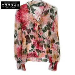 DOLCE&GABBANA　ドルチェアンドガッバーナ　F5N69T/IS1E4 シルクシフォンフラワープリントリボンタイブラウス　46のサムネイル