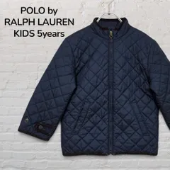 【美品】ポロバイラルフローレン　POLO by Ralph Lauren　中綿キルティングジャケット　キッズ　5T　5歳　110　ネイビー　中綿ライトダウン　軽量　ポロポニー　ユニセックス　韓国　古着