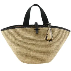 【Area Free】自由区 MAISON N.H PARIS メゾン・エヌ・アッシュ・パリ ラフィア×コットン ベージュ/黒 レディース ハンドバッグのサムネイル