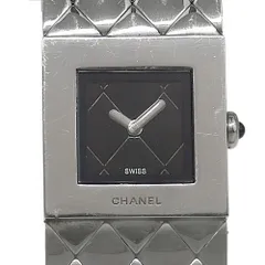 【CHANEL】シャネル マトラッセ H0009 ステンレススチール クオーツ アナログ表示 レディース 黒文字盤 腕時計のサムネイル
