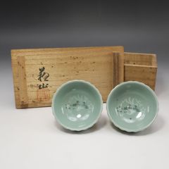 宋朝期 青磁 桃型 二連小皿 筆洗 唐物 中国美術　箱付 宋朝期 青磁 桃型 二連小皿 筆洗 唐物 中国美術 箱付 - メルカリ