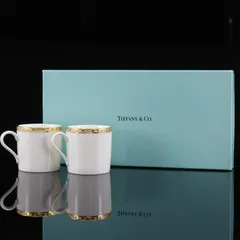 【TIFFANY&Co.】ティファニー ペアデミカップ&ソーサー ゴールドバンド 磁器 白 _ 食器のサムネイル