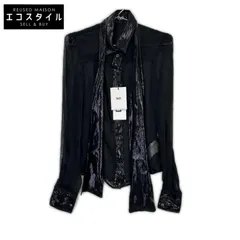 DOLCE&GABBANA　ドルチェアンドガッバーナ　ブラック SS0077 TN1AM コットン シアー ボウタイシャツ　38のサムネイル