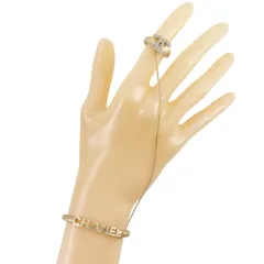 【CHANEL】シャネル リングセット ココマーク ロゴ A15613Y02003 金メッキ×ラインストーン 01C レディース 15.2g バングルのサムネイル
