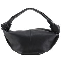 BOTTEGA VENETA ダブルノットレザーハンドバッグ　黒 ボッテガ ダブルノットレザーハンドバッグ 黒 - メルカリ