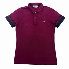 LACOSTE フランス製 フレラコ 鹿の子ポロシャツ 5 M相当 ワインレッド