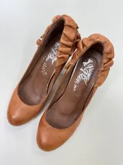 000. Ground Green Store グラウンドグリーンストア　ブラウン パンプス　フリル　サイズ35  22.5のサムネイル