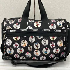 3932　LeSportsac　レスポートサック　ボストンバッグ　 2way　ミディアムウィークエンダー　旅行　大容量　 セレブレートミニー　セレブレイトミニー　歴代ミニー　 ディズニーコラボ　ブラック系　黒　ナイロン　軽量　 レディース