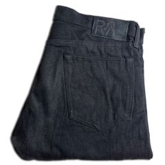 美品》RRL ダブルアールエル コーティング ブラックデニム パンツ W32