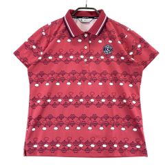 美品】and per se アンパスィゴルフ 総柄ポロシャツ レッド L - メルカリ