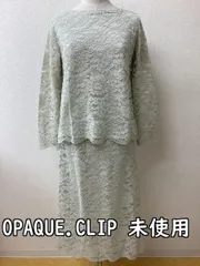 OPAQUE.CLIP オペークドットクリップ タグ付き未使用 定価9490円 レースセットアップ ベージュにミント色ふちどりレース サイズ上下とも38/M