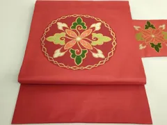 平和屋着物●極上　洛風林　工芸帯地　九寸名古屋帯　花菱文　金糸　逸品　DZAB6650kh6のサムネイル