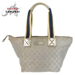 ✨美品✨】グッチ トートバッグ GGキャンバス シェリーライン シルバー 