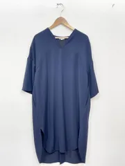 ENFOLD エンフォルド ダブル サテン ロングチュニック ブラウス シャツ size38 (M相当)/濃紺 ■■◎レディースのサムネイル