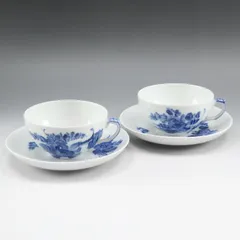 【Royal Copenhagen】ロイヤルコペンハーゲン ブル―フラワー カーブ カップ＆ソーサー×２ _ 食器のサムネイル