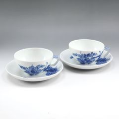 極美品 マイセン ブルーオニオン モカカップ＆ソーサー 2客セット 一級 